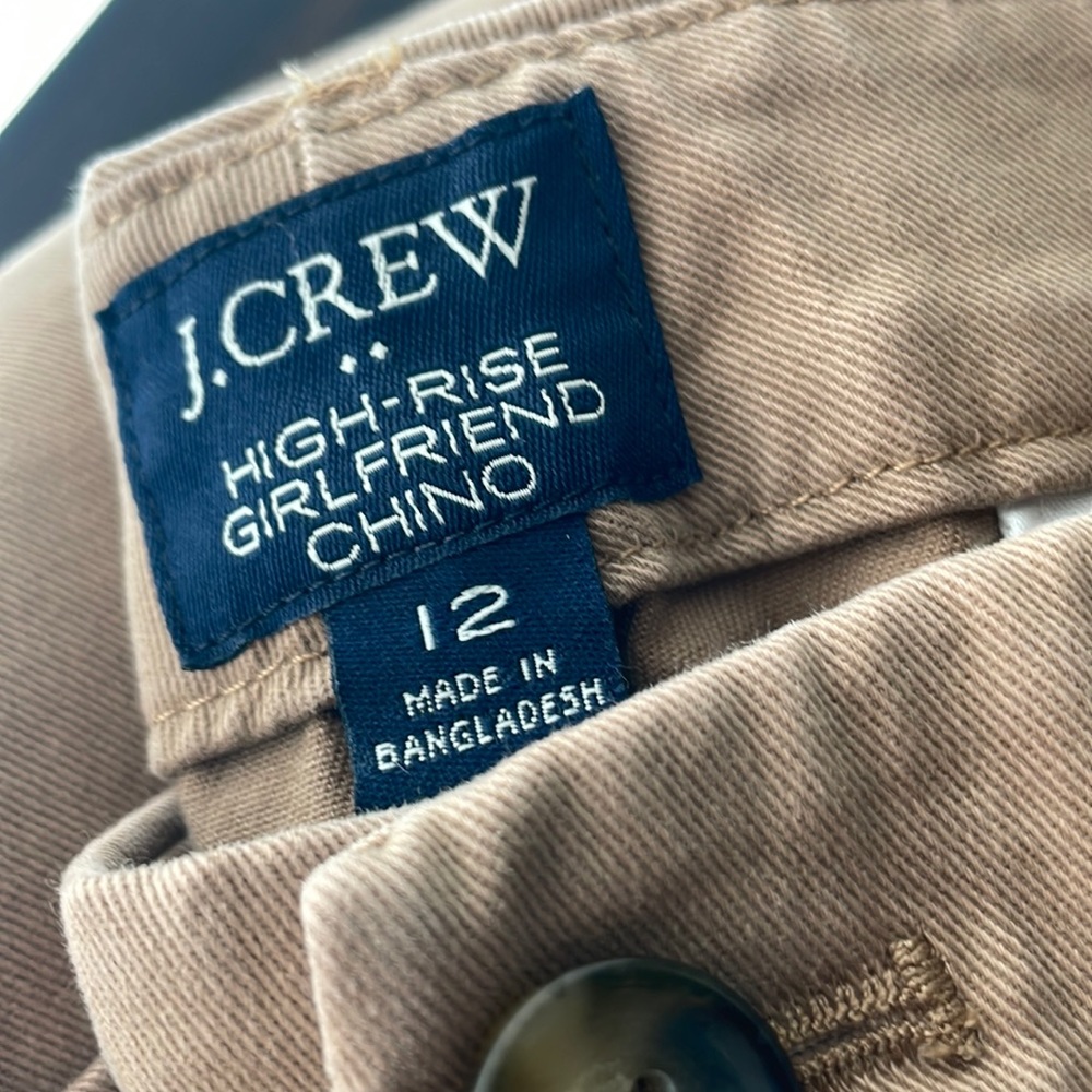 JCrew khaki super soft high rise girlfriend chino